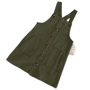 NWT | WONDER NATION | TWILL JUMPER DRESS | OLIVE GREEN | TODDLER GIRL | 5T